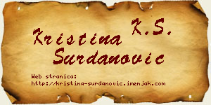 Kristina Surdanović vizit kartica